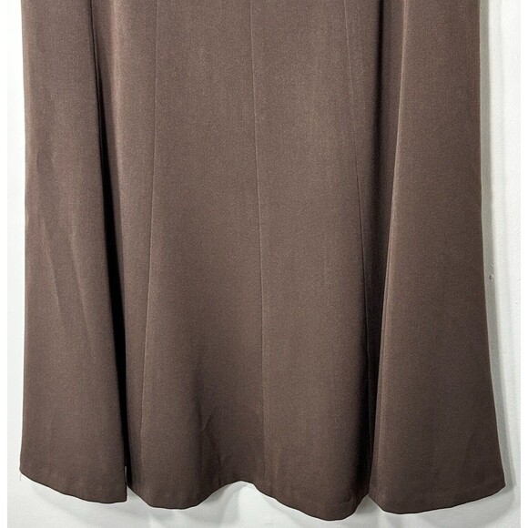 Apt 9 Stretch Skirt Women's Sz 12 Brown A-line Flare Zip Polyester Lined Career - Picture 10 of 10